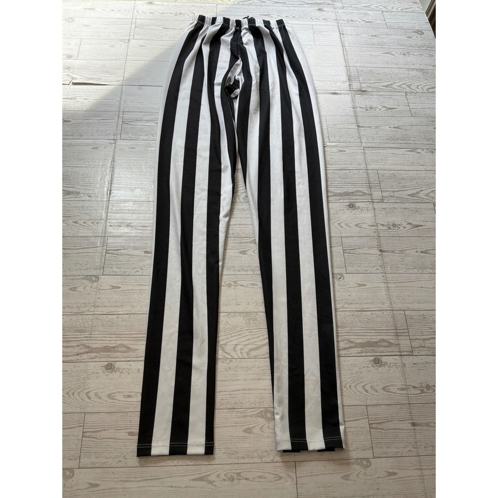 Striped Costume Pants Junior S Black White Halloween Gothic